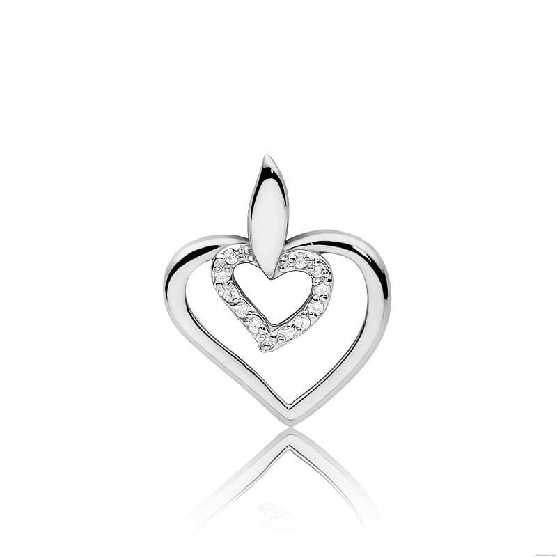 Zawieszka S016 z diamentami białe złoto
