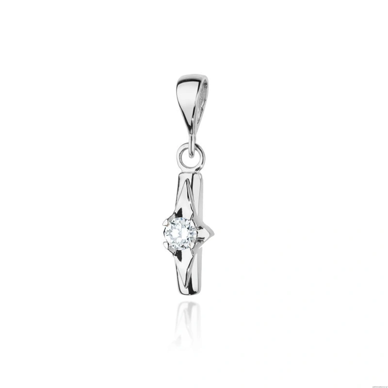 Zawieszka Z0088 Diament 0,08ct białe złoto