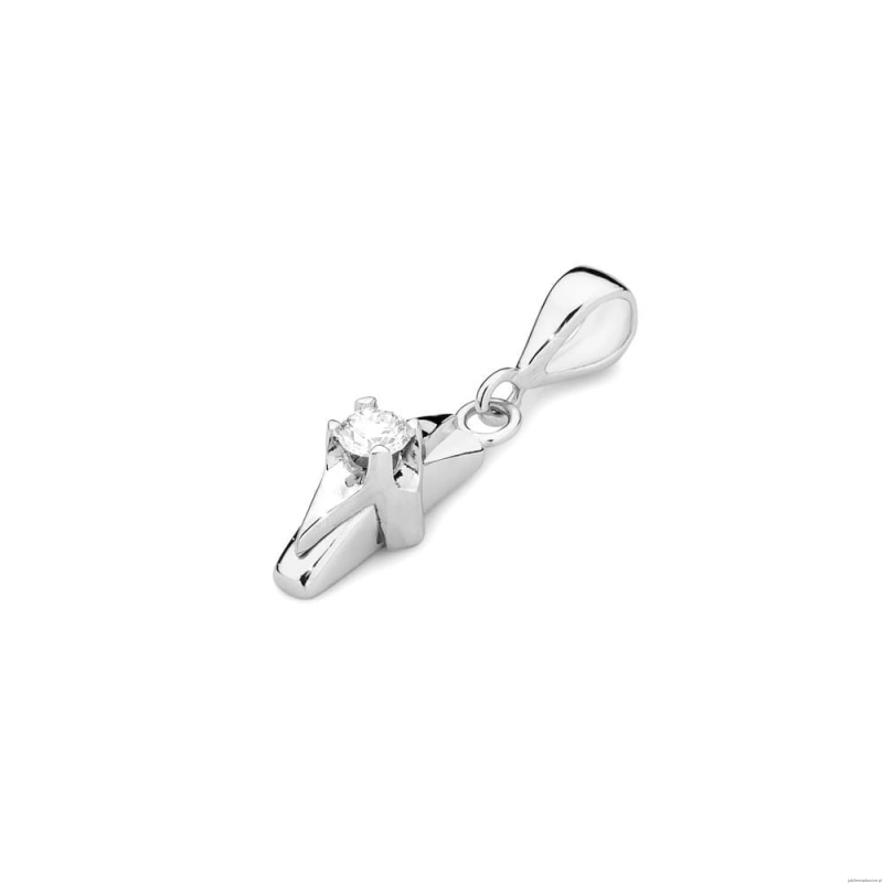 Zawieszka Z0088 Diament 0,08ct białe złoto