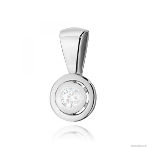 Zawieszka Z0294 Diament 0,10ct białe złoto