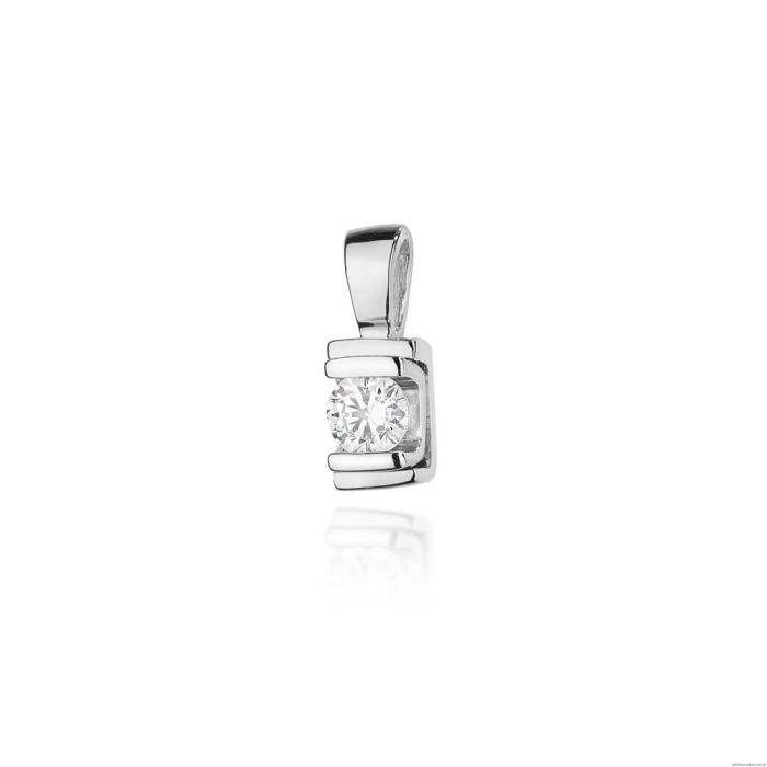 Zawieszka Z0343 Diament 0,10ct białe złoto