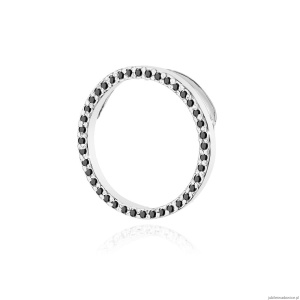 Zawieszka Z0442 z czarnymi diamentami białe złoto