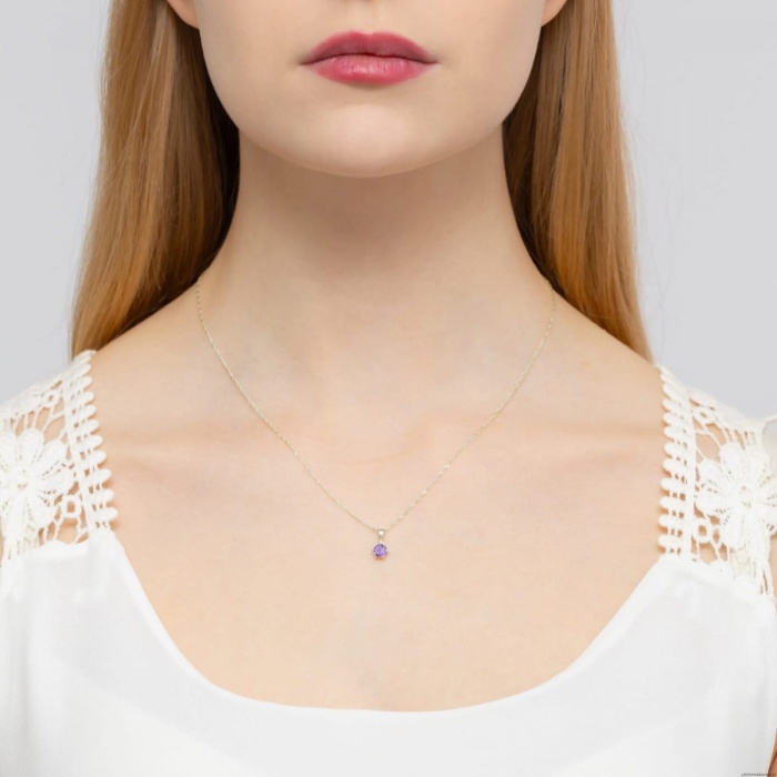 Zawieszka Z0076 Ametyst 0,50ct białe złoto