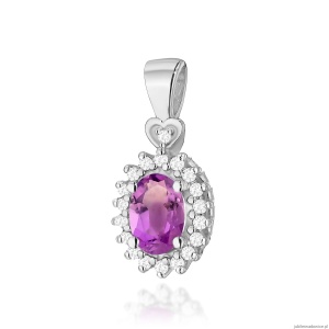 Zawieszka Z0312 Ametyst 0,40ct białe złoto