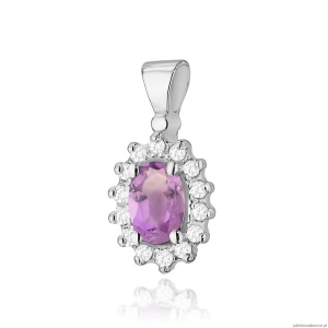 Zawieszka Z0182 Ametyst 0,40ct białe złoto