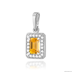 Zawieszka Z0422 Cytryn 0,60ct białe złoto