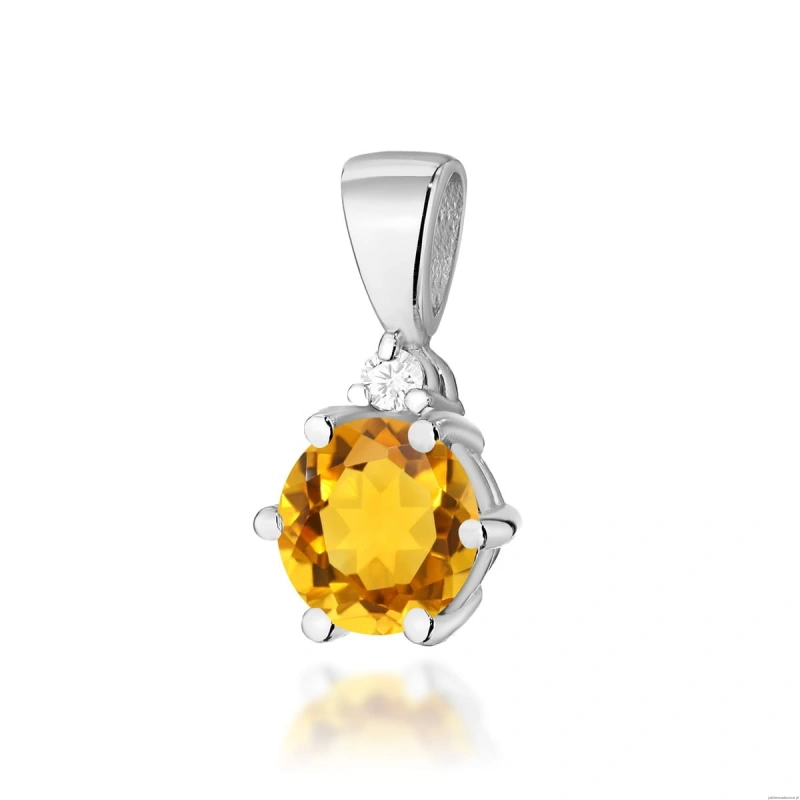 Zawieszka Z0076 Cytryn 0,50ct białe złoto