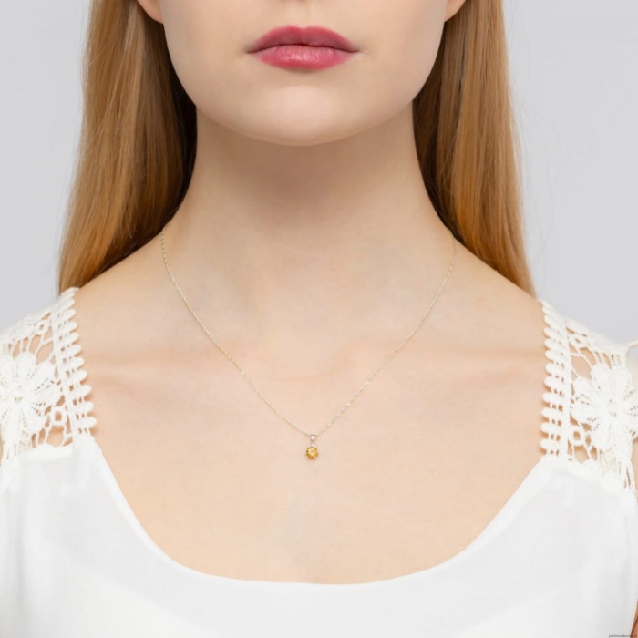 Zawieszka Z0076 Cytryn 0,50ct białe złoto