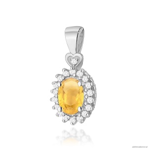 Zawieszka Z0312 Cytryn 0,60ct białe złoto