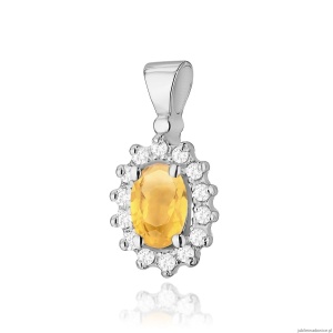Zawieszka Z0182 Cytryn 0,60ct białe złoto