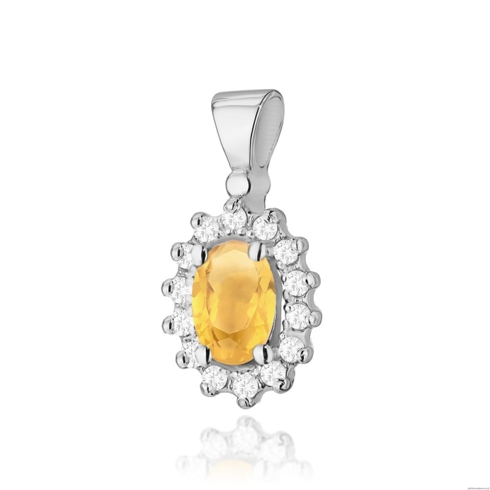 Zawieszka Z0182 Cytryn 0,60ct białe złoto