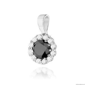 Zawieszka Z0510 Czarny Diament 0,50ct białe złoto
