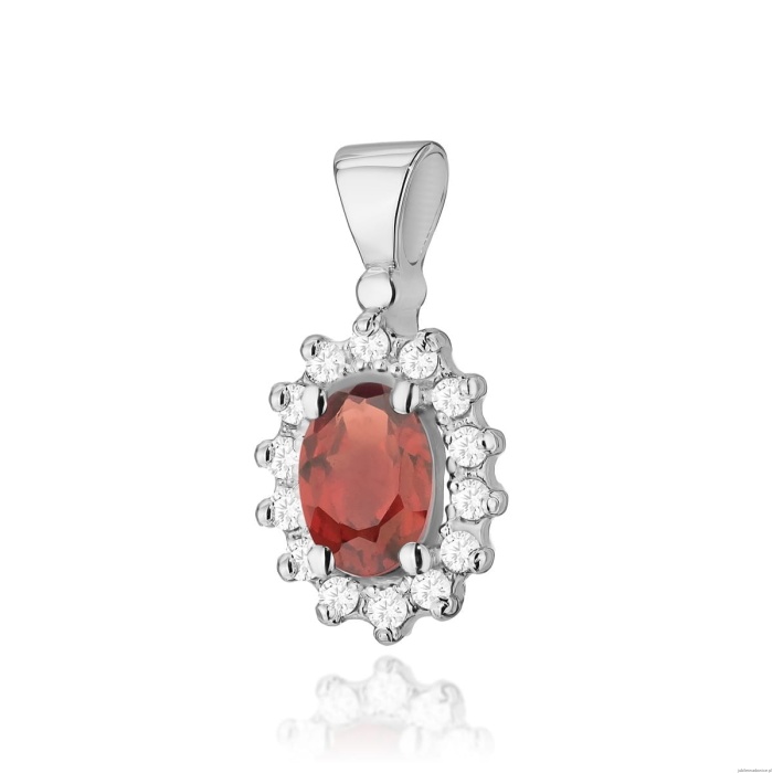 Zawieszka Z0182 Granat 0,50ct białe złoto