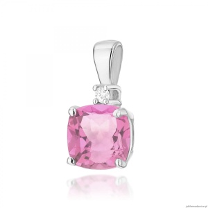 Zawieszka Z003 Różowy Topaz 1,10ct białe złoto