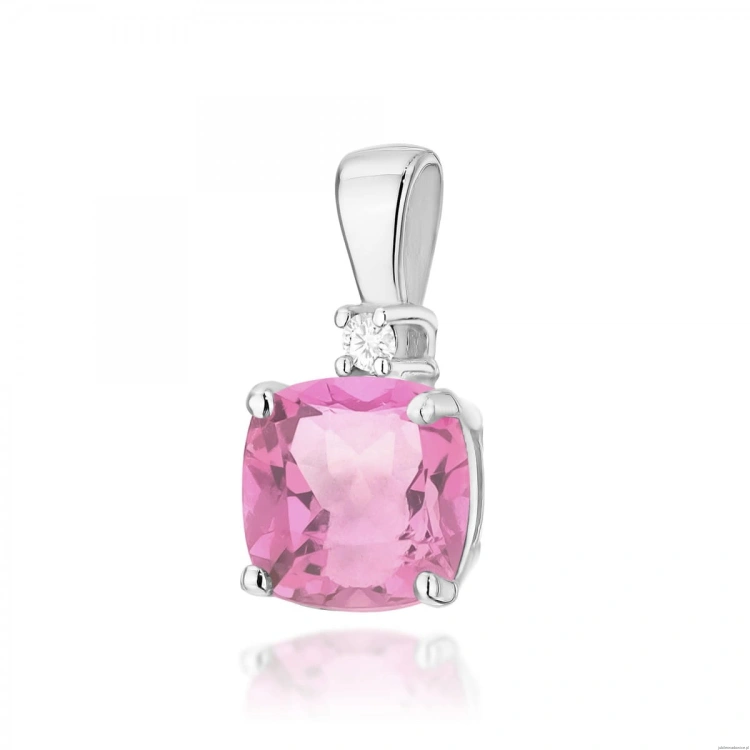Zawieszka Z003 Różowy Topaz 1,10ct białe złoto