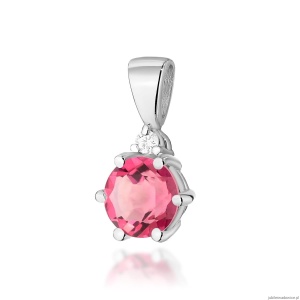 Zawieszka Z0076 Różowy Topaz 0,60ct białe złoto