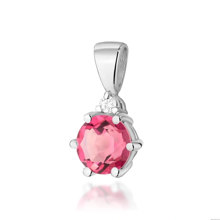 Zawieszka Z0076 Różowy Topaz 0,60ct białe złoto