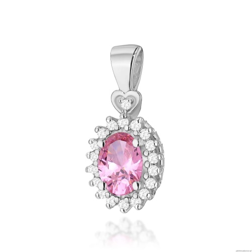 Zawieszka Z0312 Różowy Topaz 0,50ct białe złoto