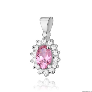 Zawieszka Z0182 Różowy Topaz 0,50ct białe złoto
