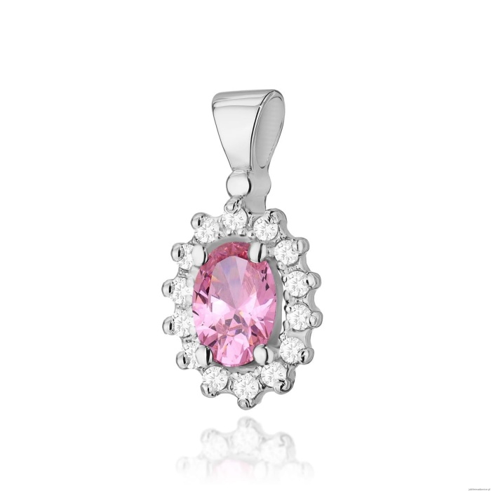 Zawieszka Z0182 Różowy Topaz 0,50ct białe złoto