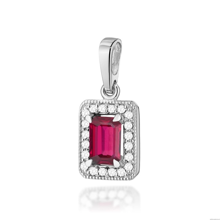 Zawieszka Z0422 Rubin 0,80ct białe złoto