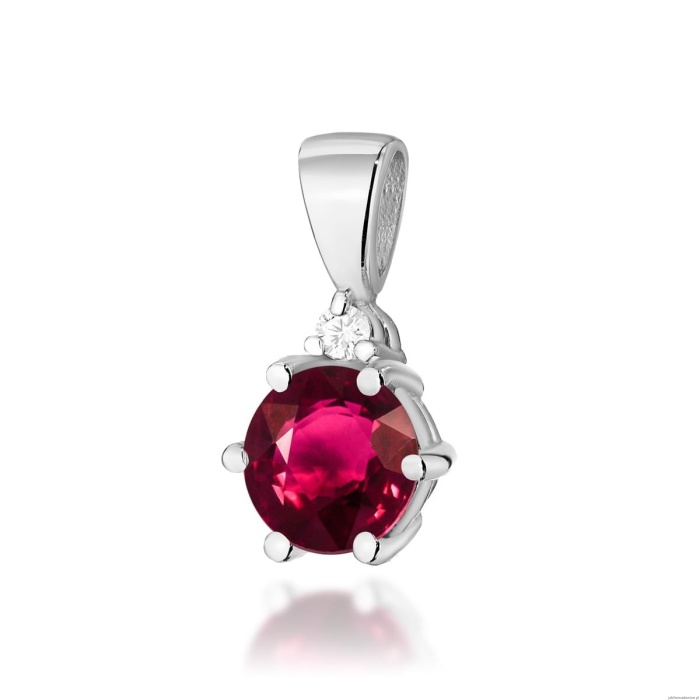 Zawieszka Z0076 Rubin 0,60ct białe złoto