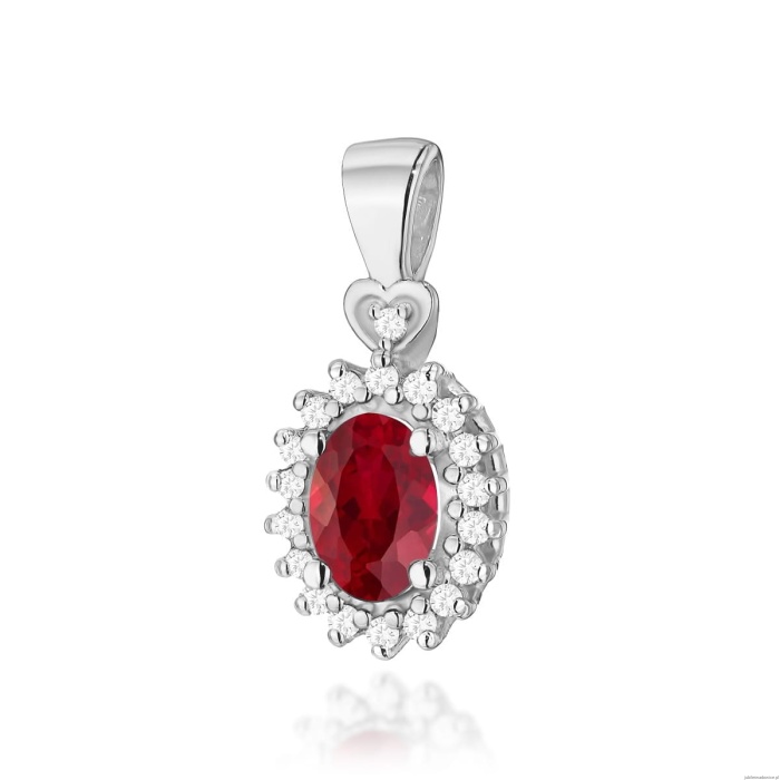 Zawieszka Z0312 Rubin 0,60ct białe złoto