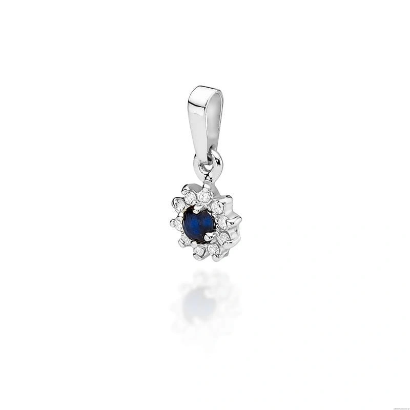 Zawieszka Z0185 Szafir 0,15ct białe złoto