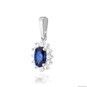 Zawieszka Z0513 Szafir 0,30ct białe złoto