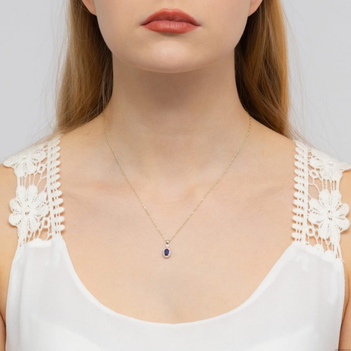 Zawieszka Z0312 Szafir 0,70ct białe złoto