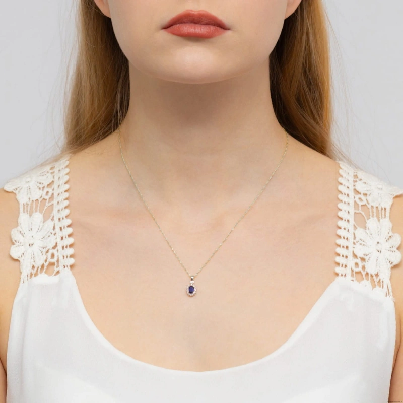 Zawieszka Z0312 Szafir 0,70ct białe złoto