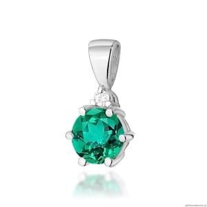 Zawieszka Z0076 Szmaragd 0,50ct białe złoto