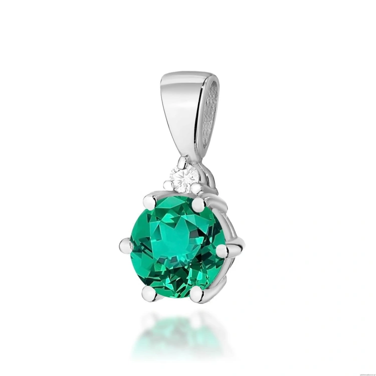 Zawieszka Z0076 Szmaragd 0,50ct białe złoto