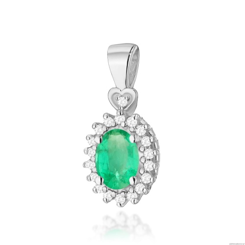 Zawieszka Z0312 Szmaragd 0,40ct białe złoto