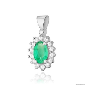 Zawieszka Z0182 Szmaragd 0,40ct białe złoto