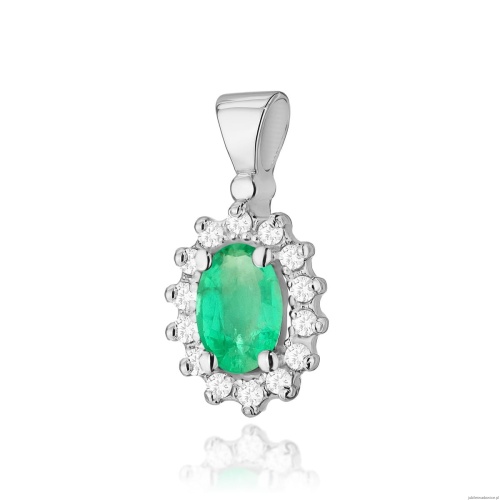 Zawieszka Z0182 Szmaragd 0,40ct białe złoto
