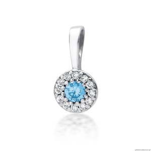 Zawieszka Z0443 Topaz 0,15ct białe złoto