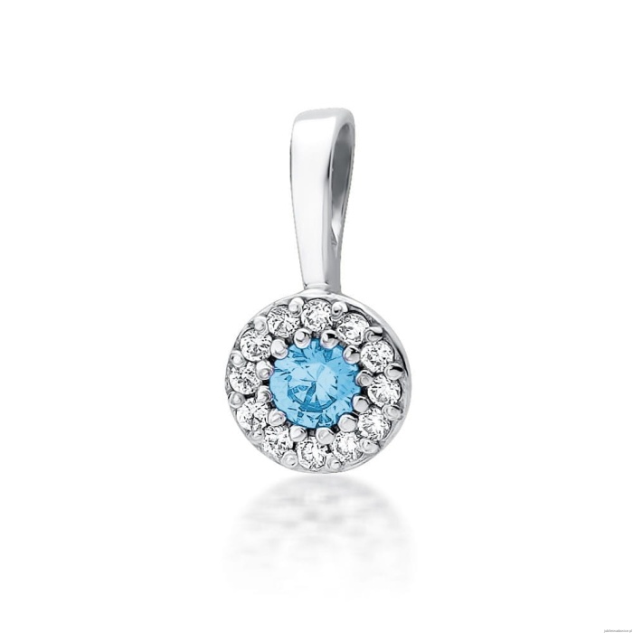Zawieszka Z0443 Topaz 0,15ct białe złoto