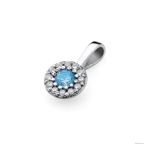 Zawieszka Z0443 Topaz 0,15ct białe złoto