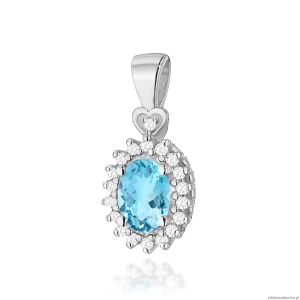 Zawieszka Z0312 Topaz 0,50ct białe złoto