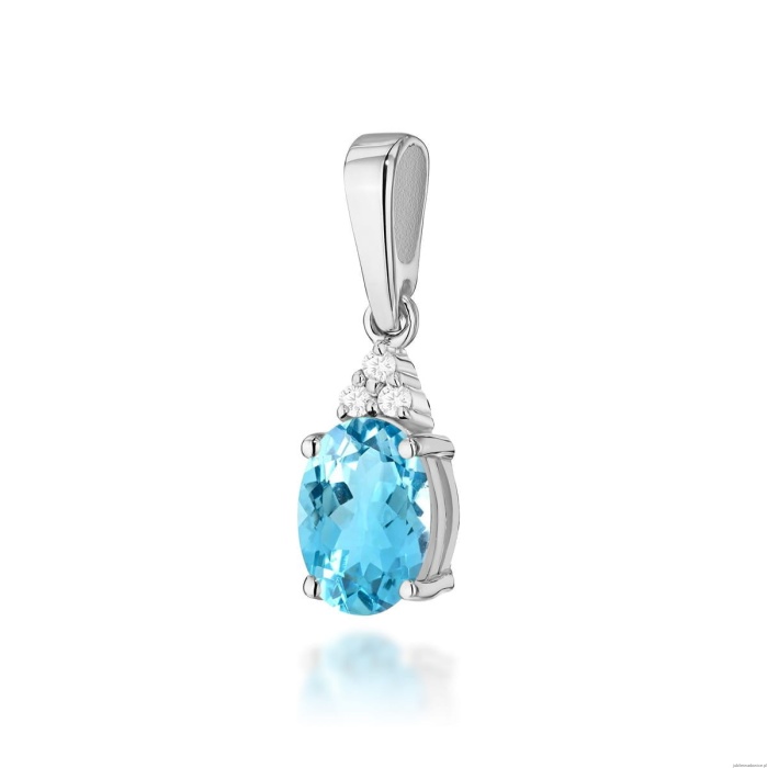 Zawieszka Z0308 Topaz 0,90ct białe złoto