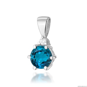Zawieszka Z0076 Topaz London Blue 0,50ct białe złoto