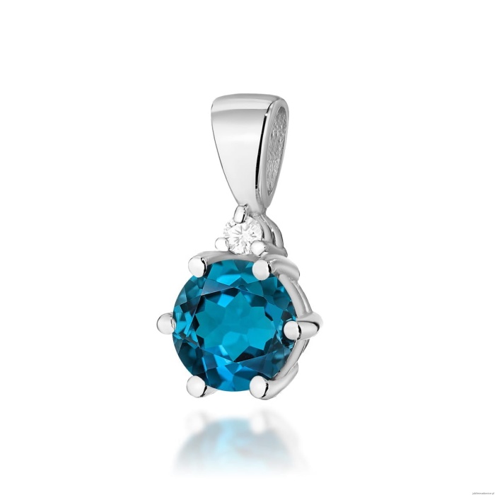 Zawieszka Z0076 Topaz London Blue 0,50ct białe złoto