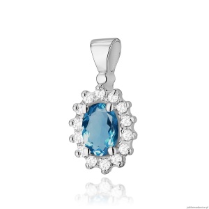 Zawieszka Z0182 Topaz London Blue 0,50ct białe złoto