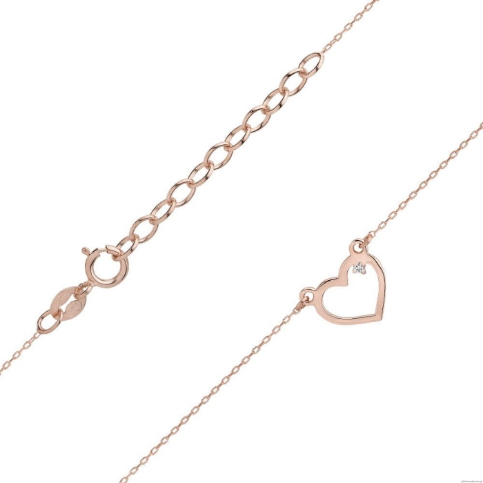 Naszyjnik C034 z diamentami różowe złoto