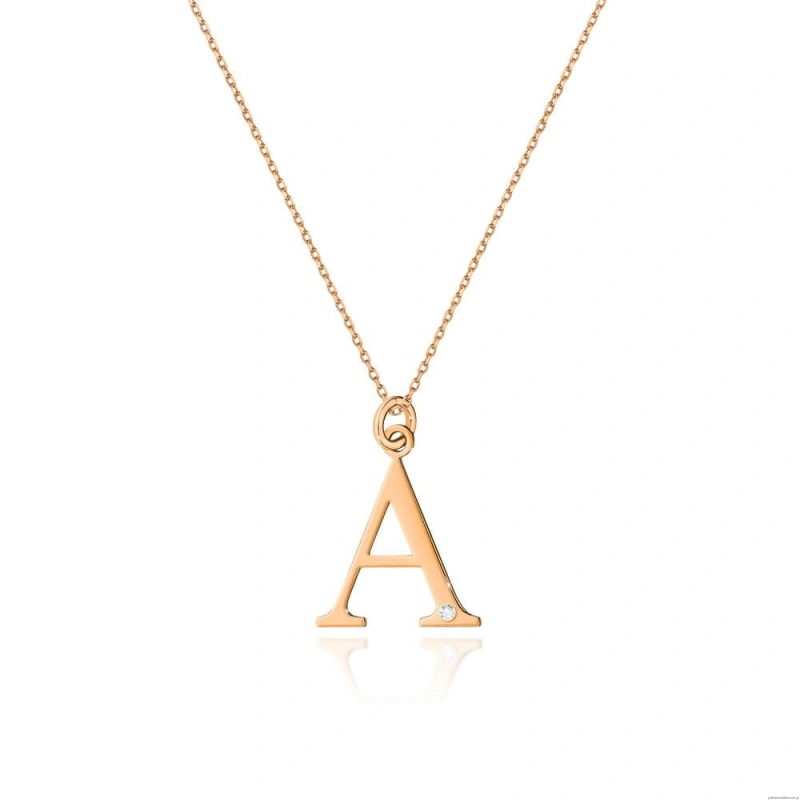 Naszyjnik C069 z diamentami różowe złoto