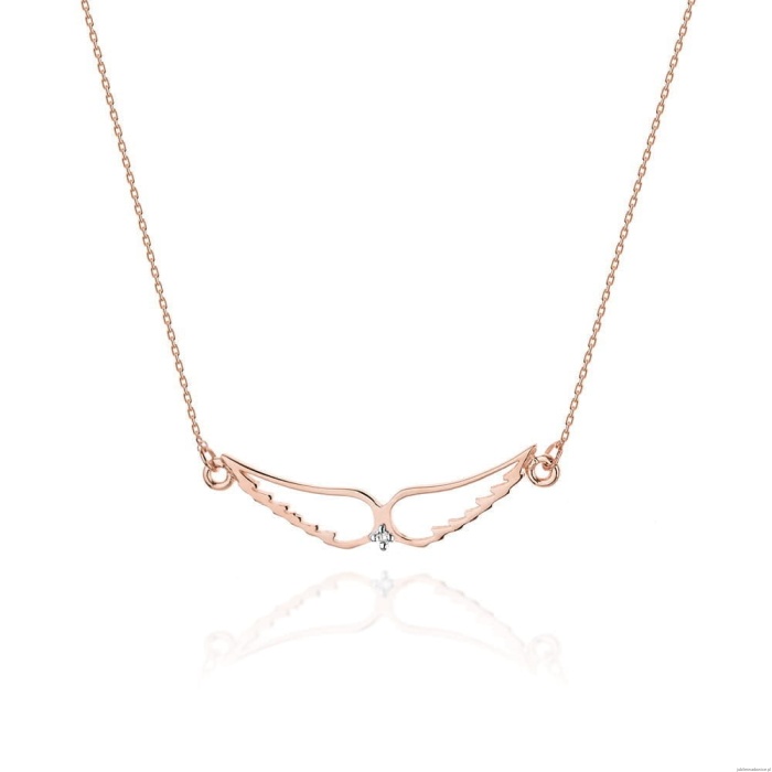 Naszyjnik C007 z diamentami różowe złoto