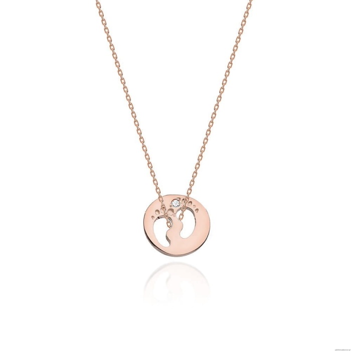 Naszyjnik C005 z diamentami różowe złoto