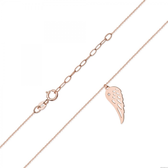 Naszyjnik C012 z diamentami różowe złoto