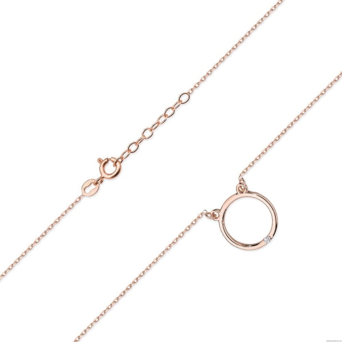 Naszyjnik C028 z diamentami różowe złoto